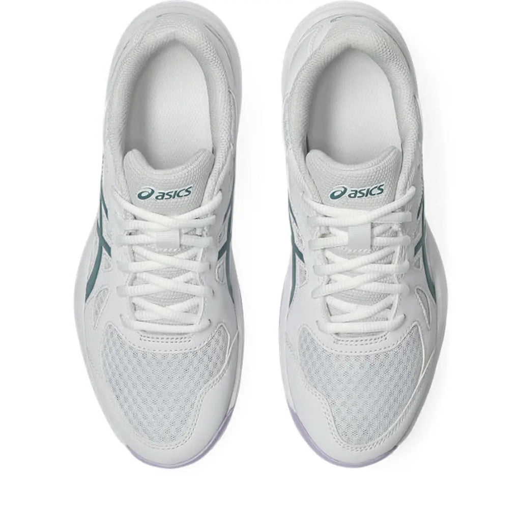Asics Upcourt 6 - White/Foggy Teal - Dames Hockeyschoen