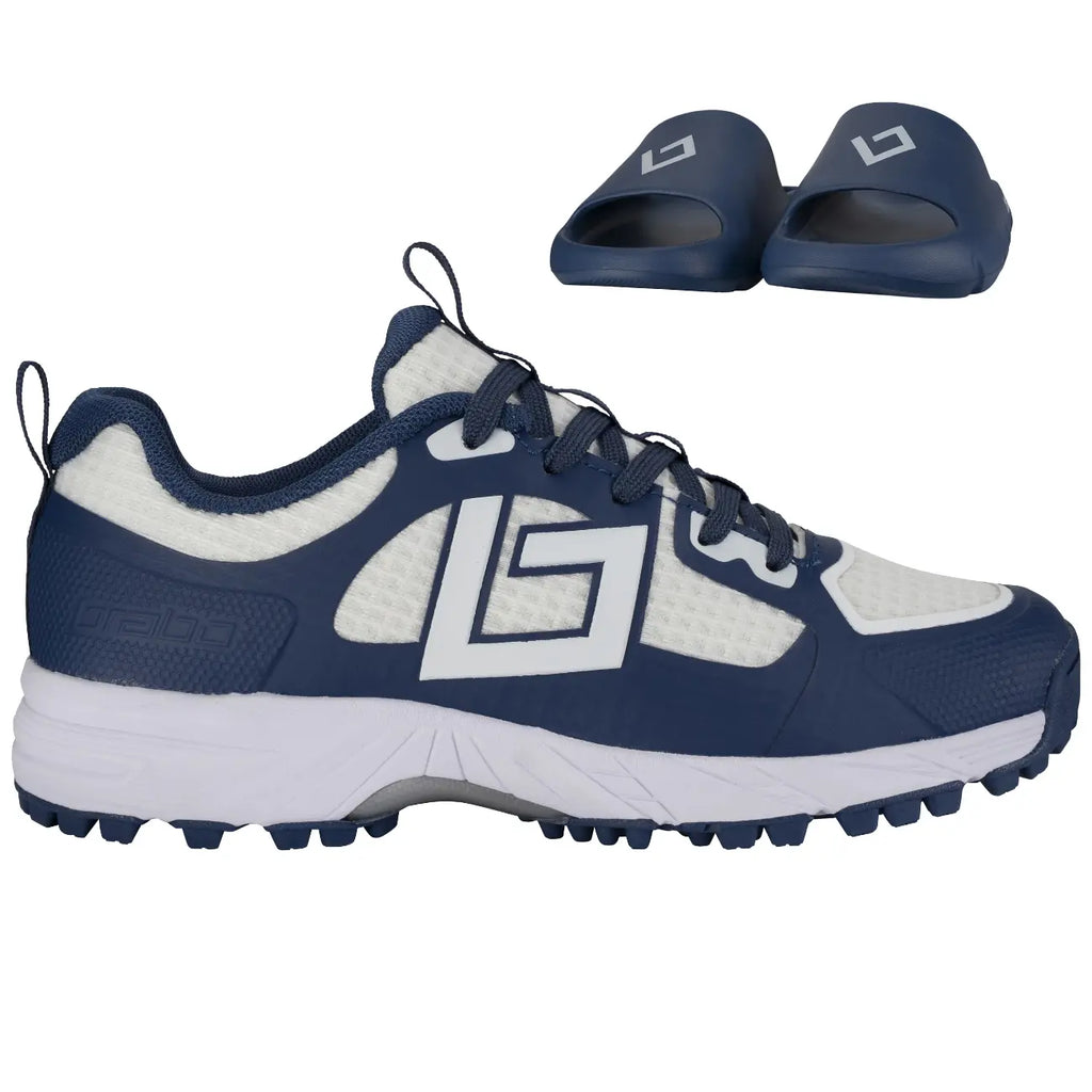 Brabo Shoe Tribute Navy/White + Slides Hockeyschoen