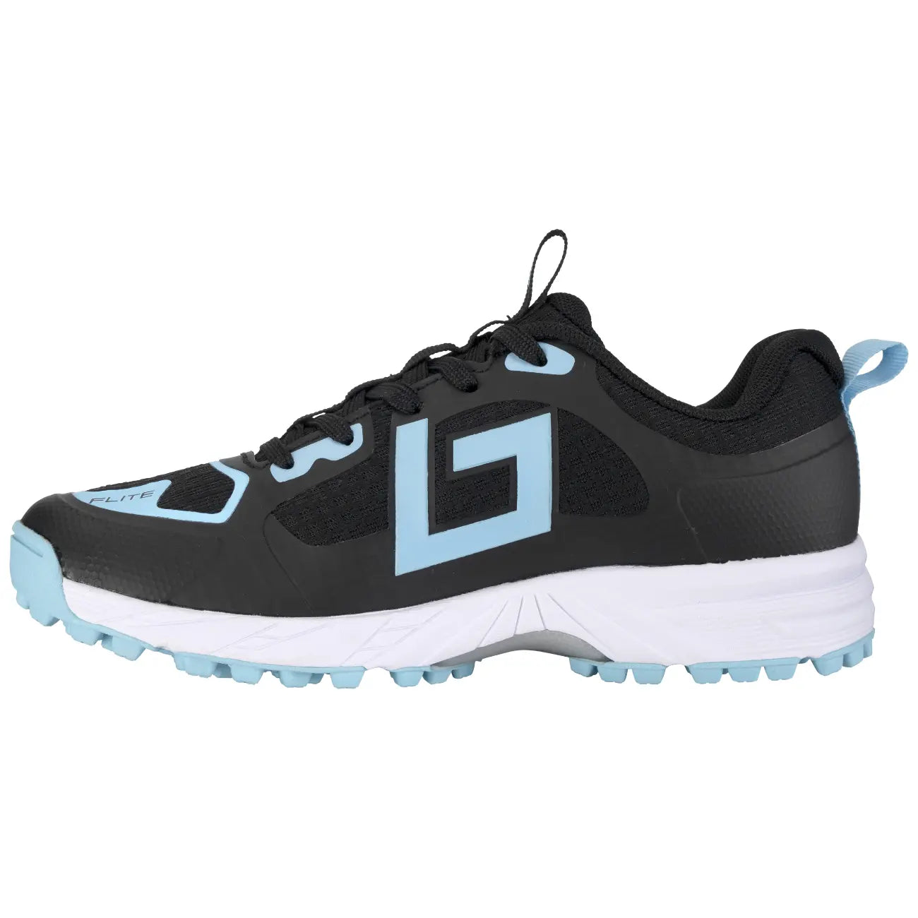 Brabo Shoe Tribute Black/L. Blue + Slide Hockeyschoen